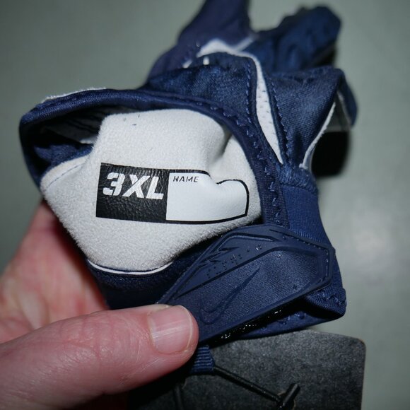 RARE Nike Superbad NFL ISSUED Football Gloves 3XL Navy Blue/White Padded NWT - Picture 3 of 8